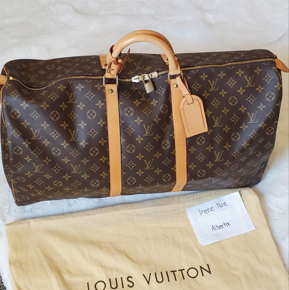 Louis Vuitton Monogram Keepall 60 Duffel Bag with Locks, Keys, L Tags , Dustbag